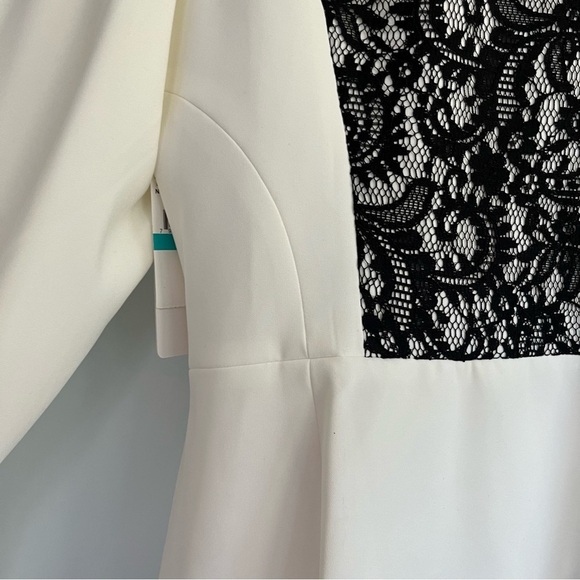 Laundry by Shelli Segal  Cream White Black Lace Blazer Jacket Size 16 NWT - Picture 10 of 16